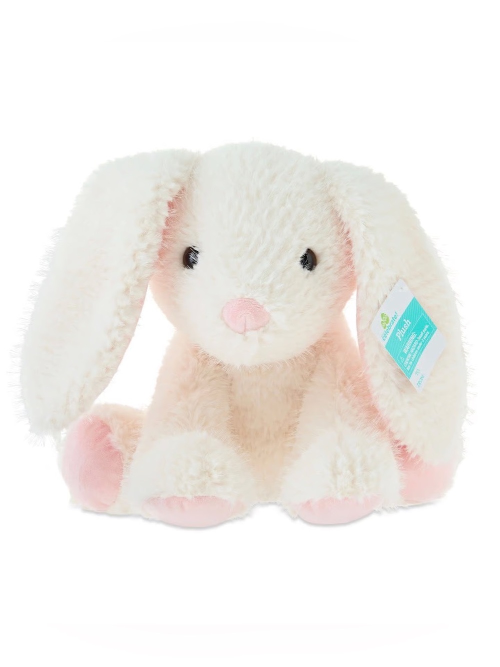 Way To Celebrate Easter 2026 Sitting Long Ear Bunny Plush 10” Soft Cream NWT